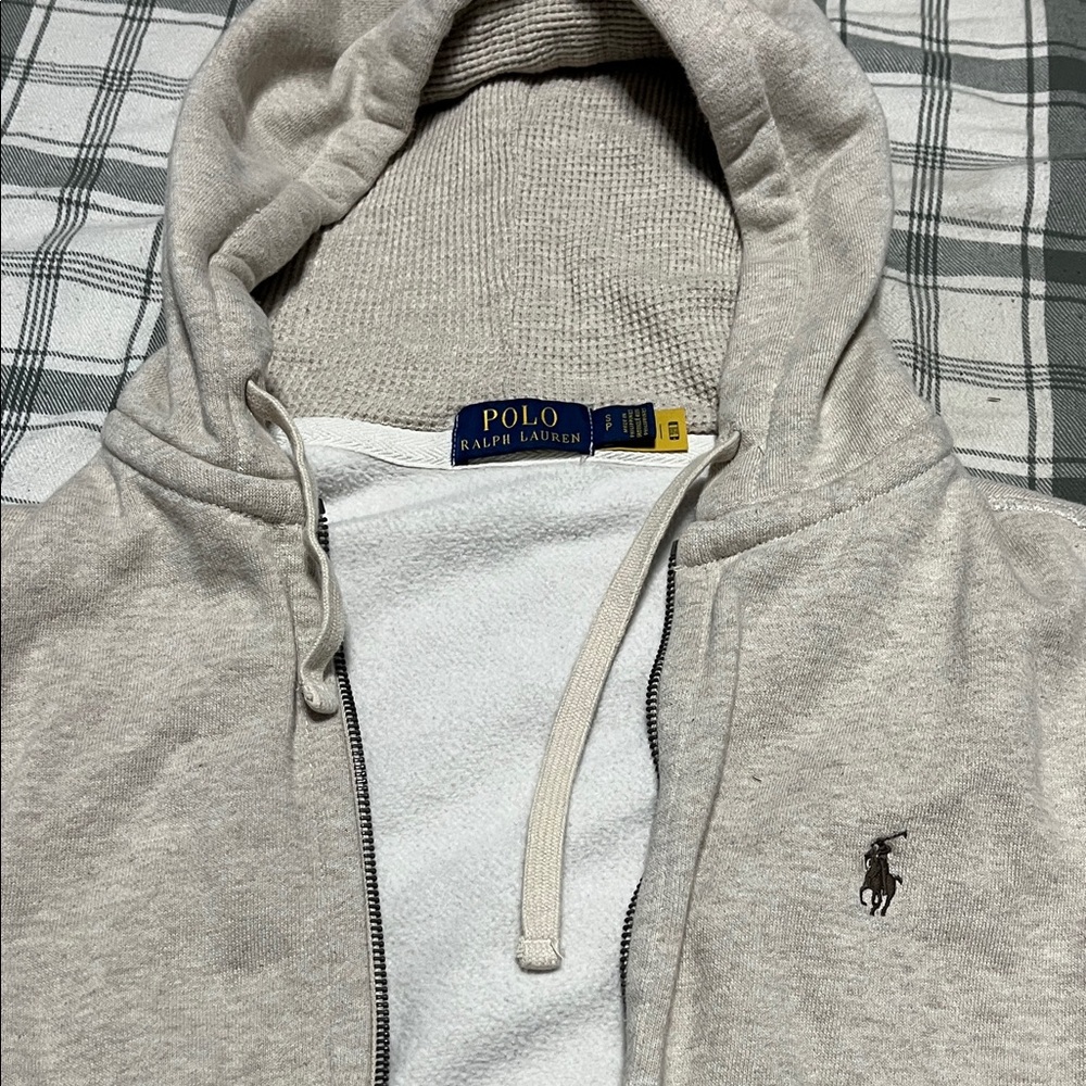 Polo by Ralph Lauren Men's Cream Zip-Up Sweater